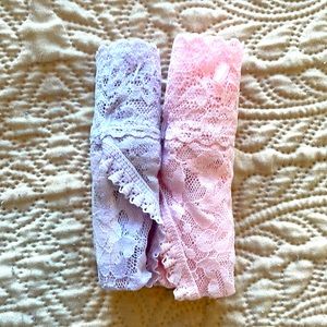 New! Pink and Purple Lace Thong Bundle